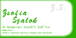 zsofia szalok business card